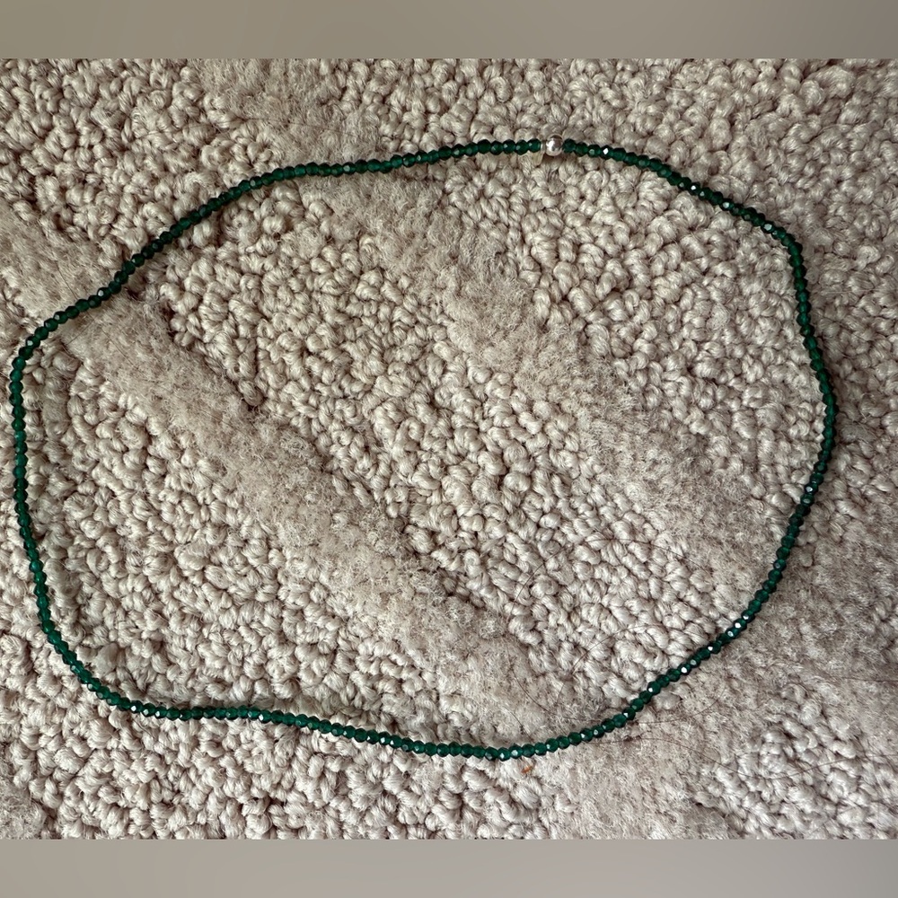 Elegant itsy Green Beaded Necklace, 13.5 inches